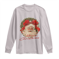 Merry Christmas Vintage Retro Santa Claus Coquette Long Sleeve Shirt - Wonder Print Shop