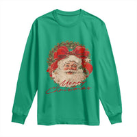 Merry Christmas Vintage Retro Santa Claus Coquette Long Sleeve Shirt - Wonder Print Shop