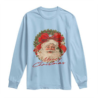 Merry Christmas Vintage Retro Santa Claus Coquette Long Sleeve Shirt - Wonder Print Shop