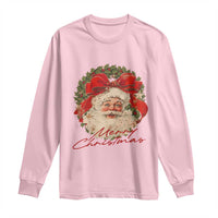 Merry Christmas Vintage Retro Santa Claus Coquette Long Sleeve Shirt - Wonder Print Shop