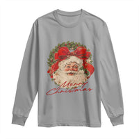 Merry Christmas Vintage Retro Santa Claus Coquette Long Sleeve Shirt - Wonder Print Shop