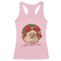 Merry Christmas Vintage Retro Santa Claus Coquette Racerback Tank Top - Wonder Print Shop