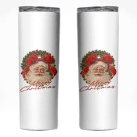 Merry Christmas Vintage Retro Santa Claus Coquette Skinny Tumbler - Wonder Print Shop