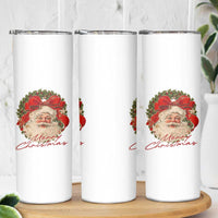 Merry Christmas Vintage Retro Santa Claus Coquette Skinny Tumbler - Wonder Print Shop
