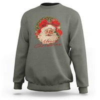 Merry Christmas Vintage Retro Santa Claus Coquette Sweatshirt - Wonder Print Shop