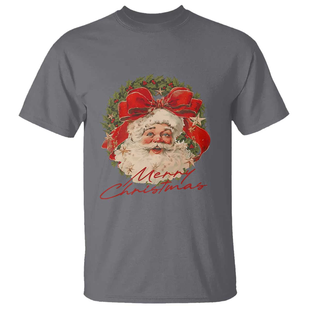 Merry Christmas Vintage Retro Santa Claus Coquette T Shirt - Wonder Print Shop