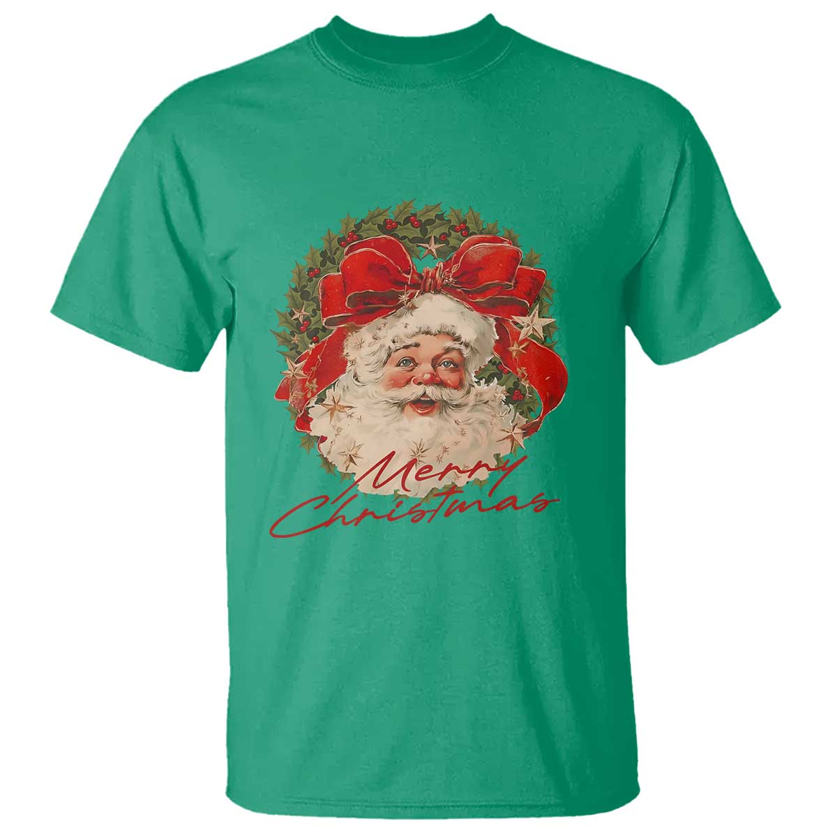 Merry Christmas Vintage Retro Santa Claus Coquette T Shirt - Wonder Print Shop