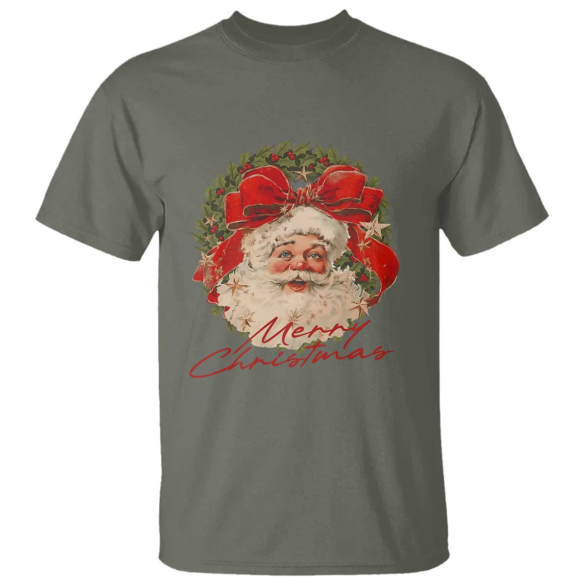 Merry Christmas Vintage Retro Santa Claus Coquette T Shirt - Wonder Print Shop