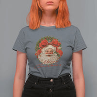Merry Christmas Vintage Retro Santa Claus Coquette T Shirt For Women - Wonder Print Shop