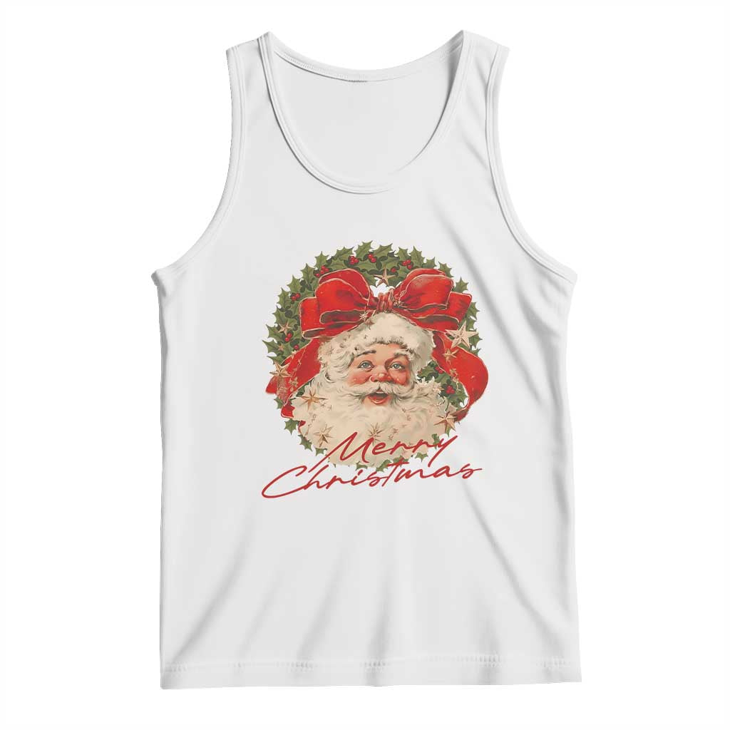 Merry Christmas Vintage Retro Santa Claus Coquette Tank Top - Wonder Print Shop