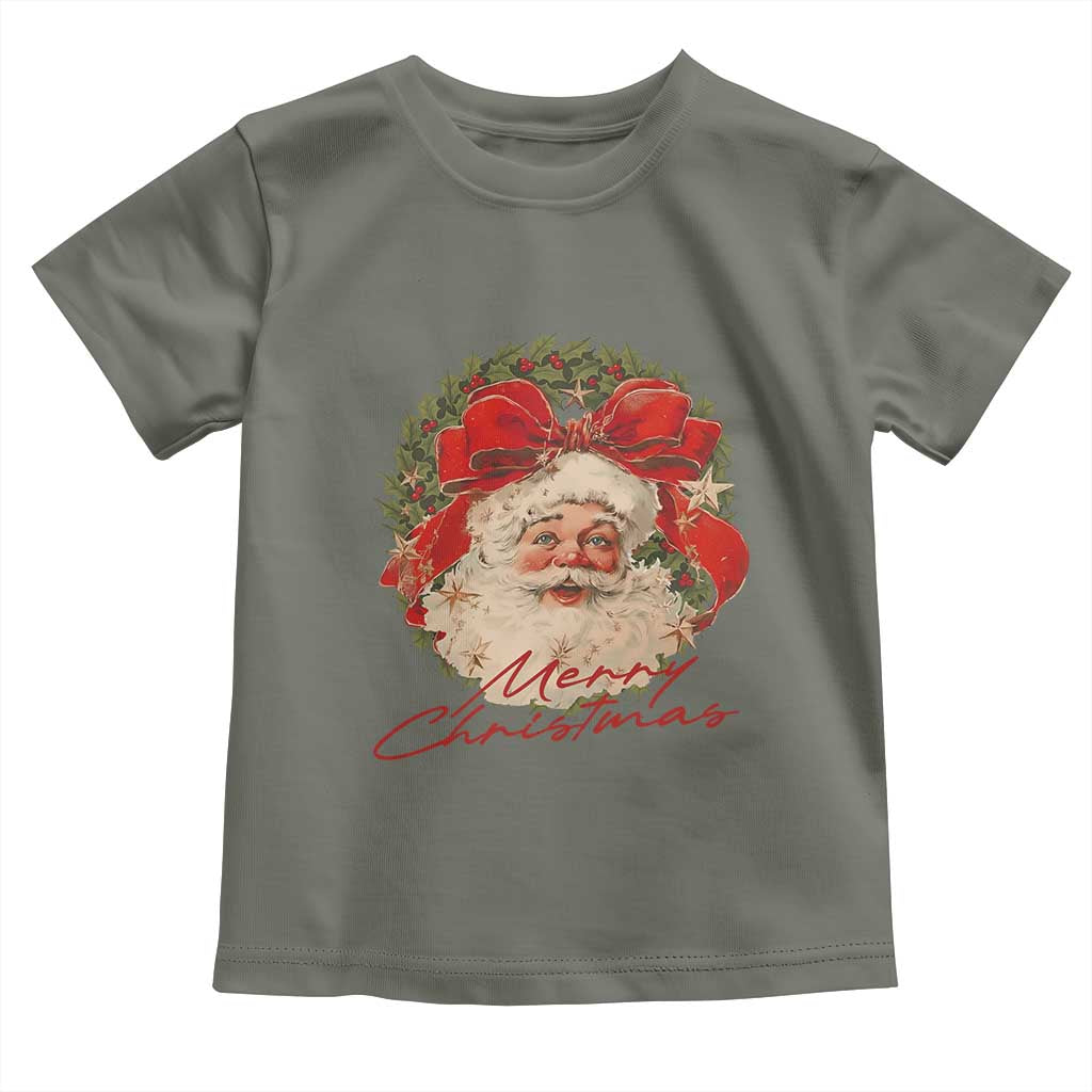 Merry Christmas Vintage Retro Santa Claus Coquette Toddler T Shirt - Wonder Print Shop