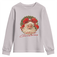 Merry Christmas Vintage Retro Santa Claus Coquette Youth Sweatshirt - Wonder Print Shop