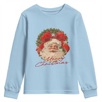 Merry Christmas Vintage Retro Santa Claus Coquette Youth Sweatshirt - Wonder Print Shop