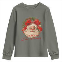 Merry Christmas Vintage Retro Santa Claus Coquette Youth Sweatshirt - Wonder Print Shop