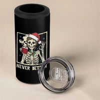 Funny Christmas Never Better 4 in 1 Can Cooler Tumbler Messy Bun Skeleton Drinking Coffee - Wonder Print Shop