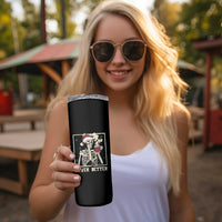Funny Christmas Never Better Skinny Tumbler Skeleton Drinking Coffee - Wonder Print Shop