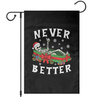 Funny Halloween Christmas Never Better Garden Flag Xmas Skeleton Coffin - Wonder Print Shop