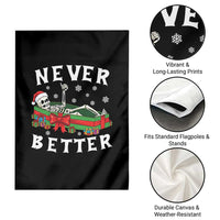 Funny Halloween Christmas Never Better Garden Flag Xmas Skeleton Coffin - Wonder Print Shop