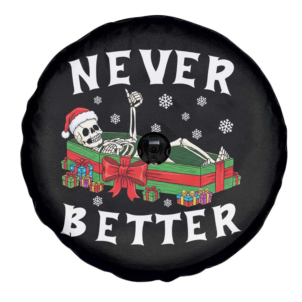 Funny Halloween Christmas Never Better Spare Tire Cover Xmas Skeleton Coffin - Wonder Print Shop