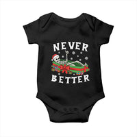 Funny Halloween Christmas Never Better Baby Onesie Xmas Skeleton Coffin - Wonder Print Shop