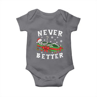 Funny Halloween Christmas Never Better Baby Onesie Xmas Skeleton Coffin - Wonder Print Shop