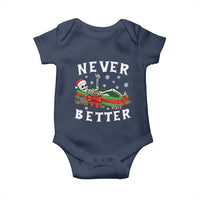 Funny Halloween Christmas Never Better Baby Onesie Xmas Skeleton Coffin - Wonder Print Shop