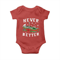 Funny Halloween Christmas Never Better Baby Onesie Xmas Skeleton Coffin - Wonder Print Shop