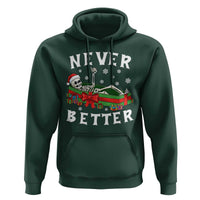Funny Halloween Christmas Never Better Hoodie Xmas Skeleton Coffin - Wonder Print Shop