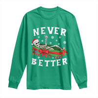 Funny Halloween Christmas Never Better Long Sleeve Shirt Xmas Skeleton Coffin - Wonder Print Shop