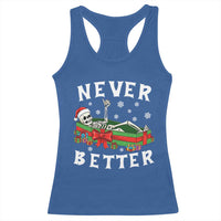 Funny Halloween Christmas Never Better Racerback Tank Top Xmas Skeleton Coffin - Wonder Print Shop