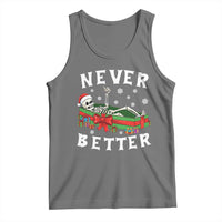Funny Halloween Christmas Never Better Tank Top Xmas Skeleton Coffin - Wonder Print Shop