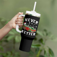 Funny Halloween Christmas Never Better Tumbler With Handle Xmas Skeleton Coffin - Wonder Print Shop