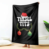 Christmas Tinsel Tits Throw Blanket Funny Xmas Couple Matching - Wonder Print Shop