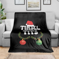 Christmas Tinsel Tits Throw Blanket Funny Xmas Couple Matching - Wonder Print Shop