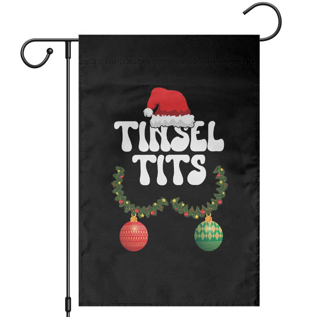 Christmas Tinsel Tits Garden Flag Funny Xmas Couple Matching - Wonder Print Shop