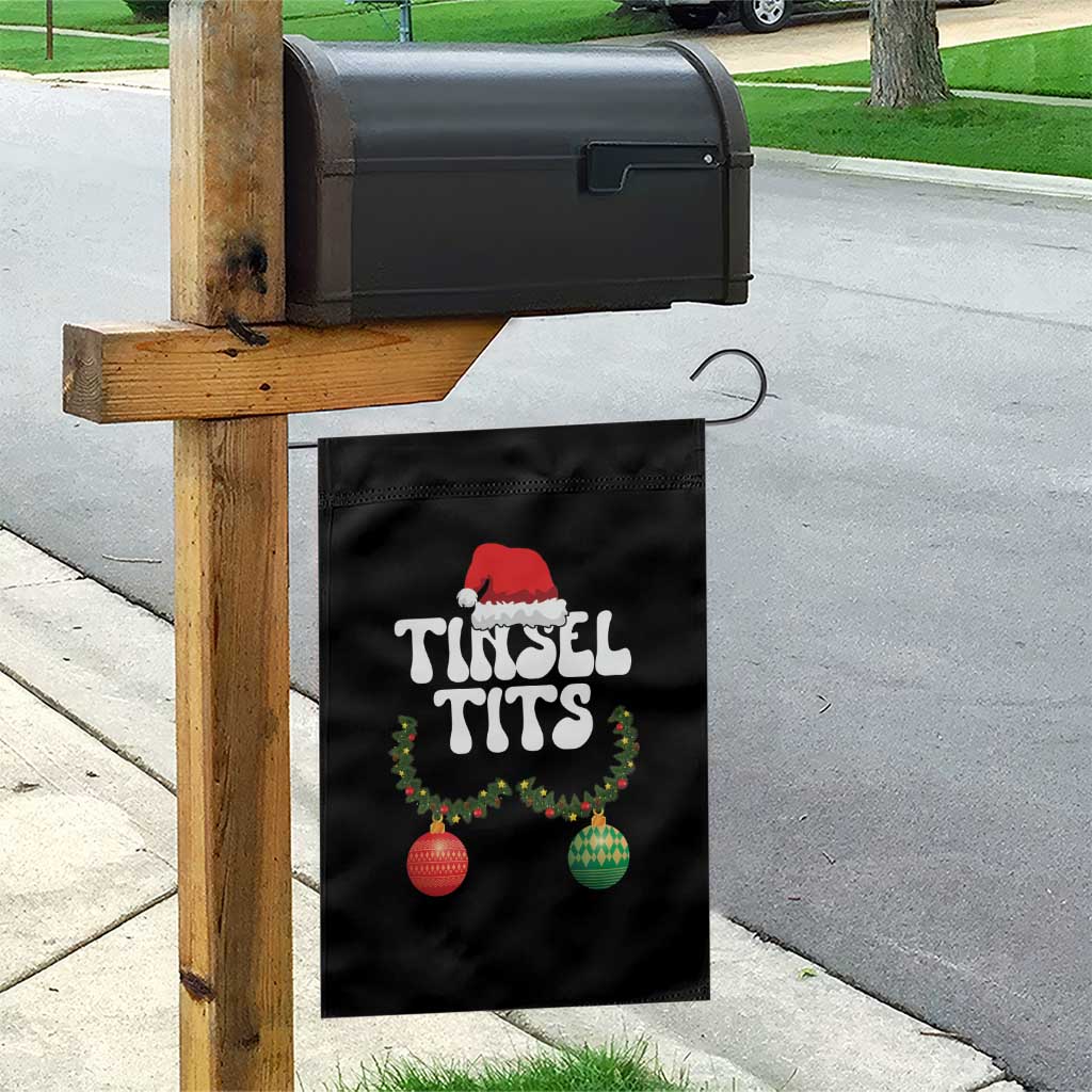 Christmas Tinsel Tits Garden Flag Funny Xmas Couple Matching - Wonder Print Shop