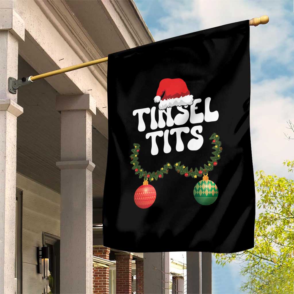 Christmas Tinsel Tits Garden Flag Funny Xmas Couple Matching - Wonder Print Shop
