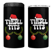 Christmas Tinsel Tits 4 in 1 Can Cooler Tumbler Funny Xmas Couple Matching - Wonder Print Shop