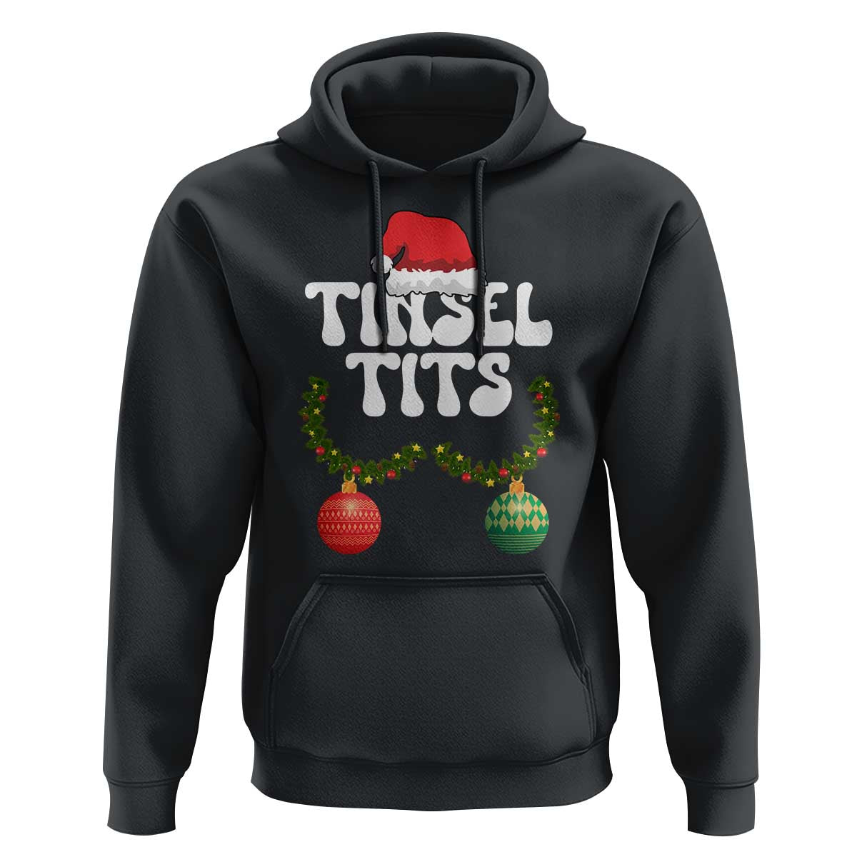 Christmas Tinsel Tits Hoodie Funny Xmas Couple Matching - Wonder Print Shop