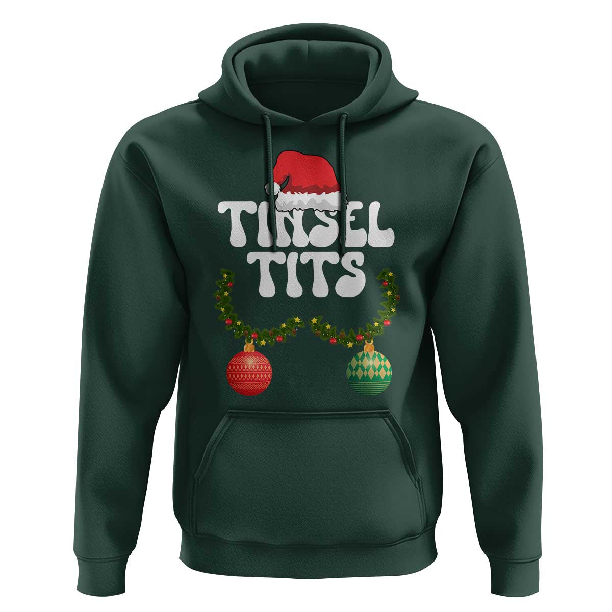 Christmas Tinsel Tits Hoodie Funny Xmas Couple Matching - Wonder Print Shop