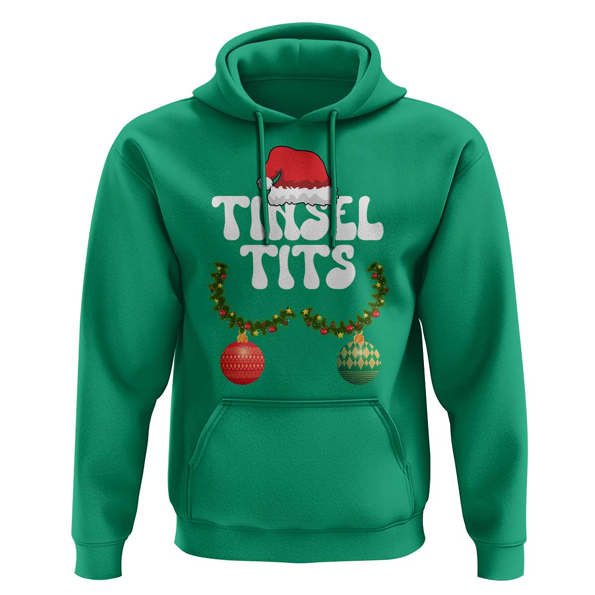 Christmas Tinsel Tits Hoodie Funny Xmas Couple Matching - Wonder Print Shop