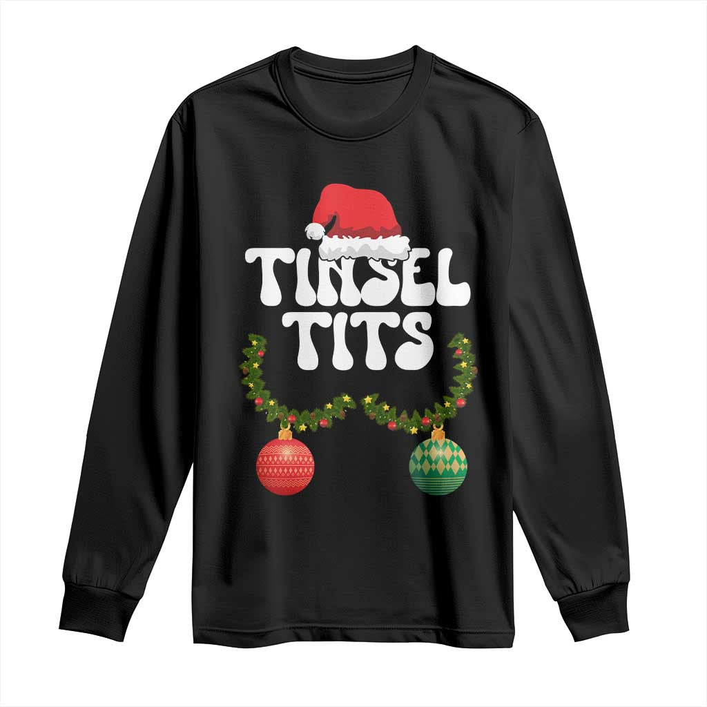 Christmas Tinsel Tits Long Sleeve Shirt Funny Xmas Couple Matching - Wonder Print Shop