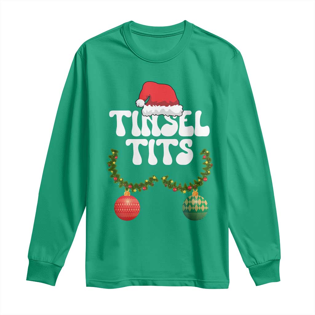 Christmas Tinsel Tits Long Sleeve Shirt Funny Xmas Couple Matching - Wonder Print Shop