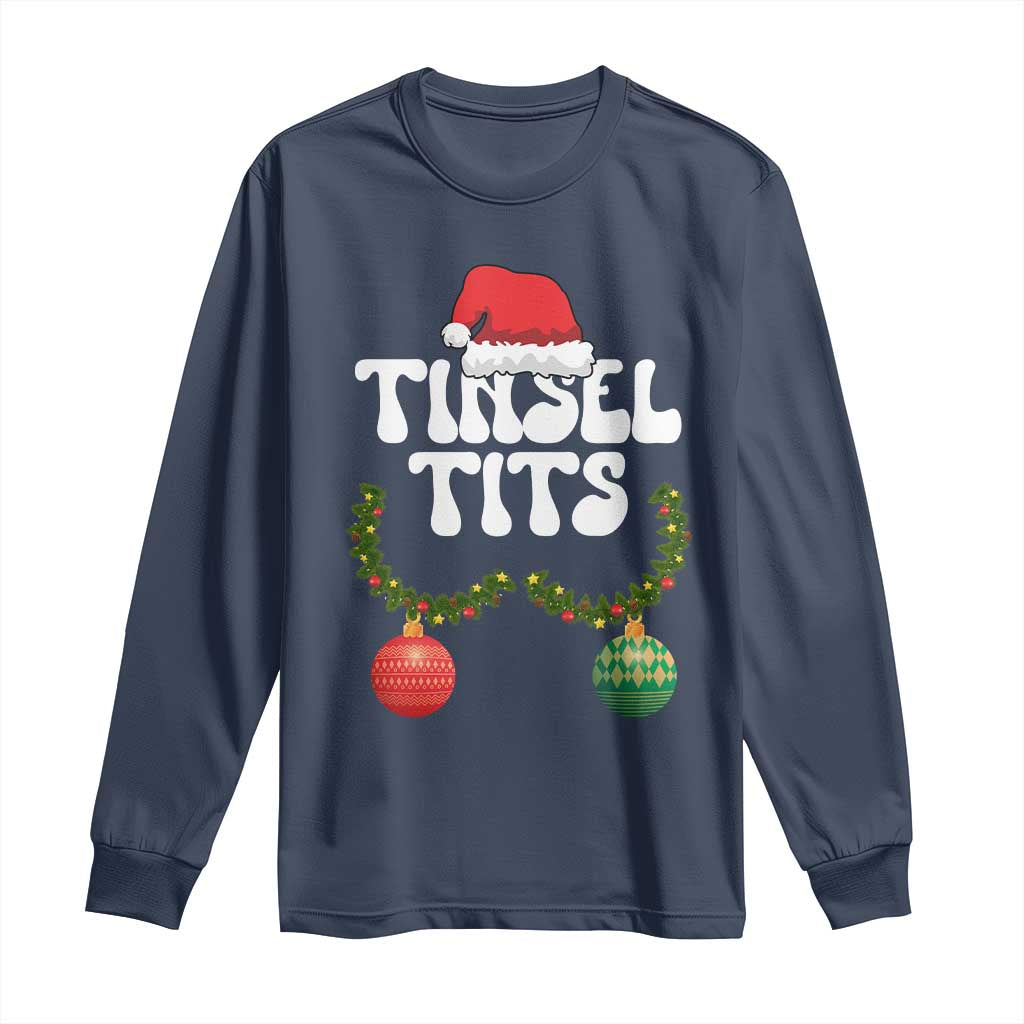 Christmas Tinsel Tits Long Sleeve Shirt Funny Xmas Couple Matching - Wonder Print Shop