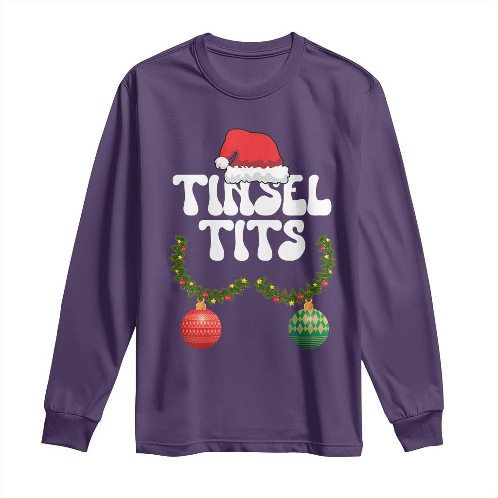 Christmas Tinsel Tits Long Sleeve Shirt Funny Xmas Couple Matching - Wonder Print Shop