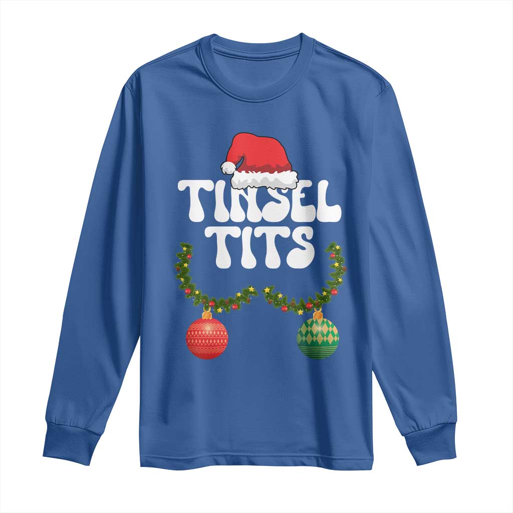 Christmas Tinsel Tits Long Sleeve Shirt Funny Xmas Couple Matching - Wonder Print Shop