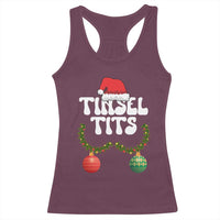 Christmas Tinsel Tits Racerback Tank Top Funny Xmas Couple Matching - Wonder Print Shop
