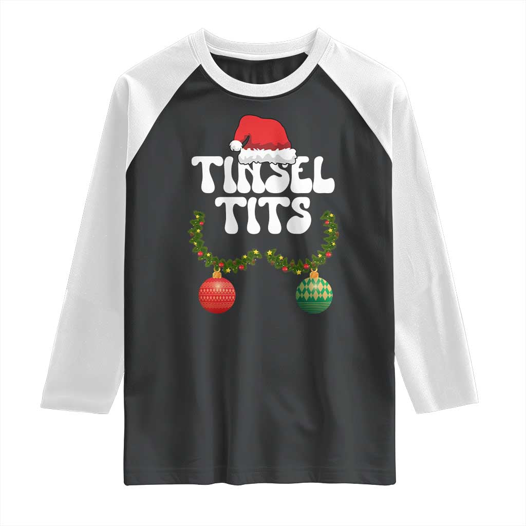 Christmas Tinsel Tits Raglan Shirt Funny Xmas Couple Matching - Wonder Print Shop