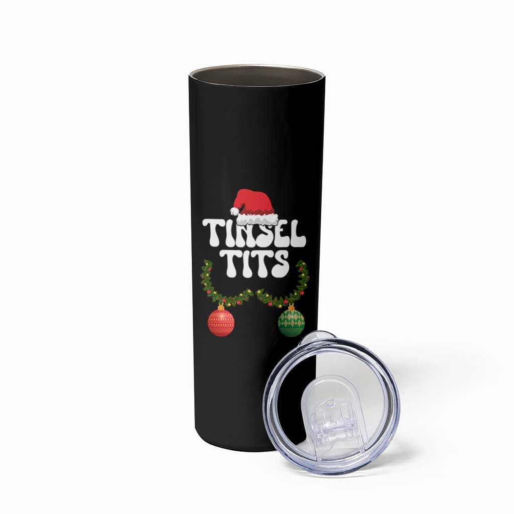 Christmas Tinsel Tits Skinny Tumbler Funny Xmas Couple Matching - Wonder Print Shop