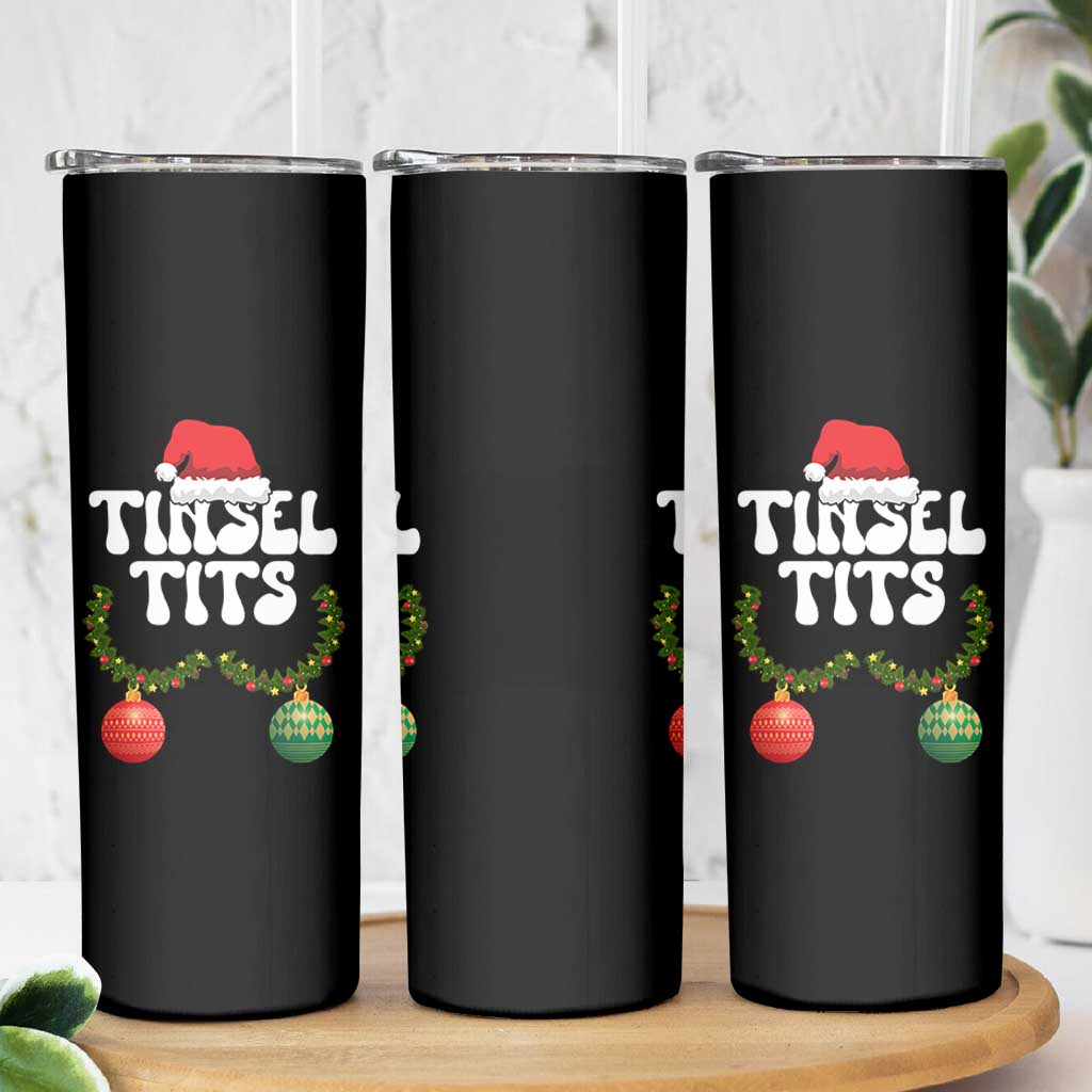Christmas Tinsel Tits Skinny Tumbler Funny Xmas Couple Matching - Wonder Print Shop